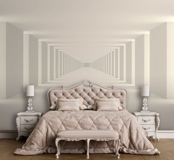 Fototapeta Dlouhá bílá místnost se sloupy, 3D fototapety, Populární fototapety, u95066 - Tapeko.co.cz