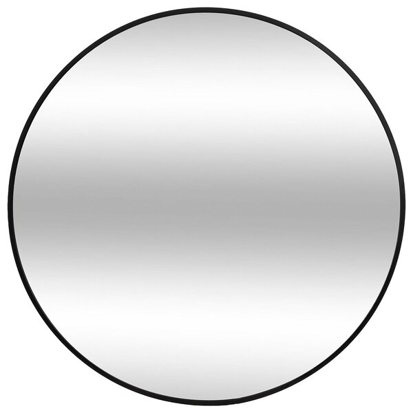 Kulaté zrcadlo v kovovém rámu OW, Ø 70 cm, černá