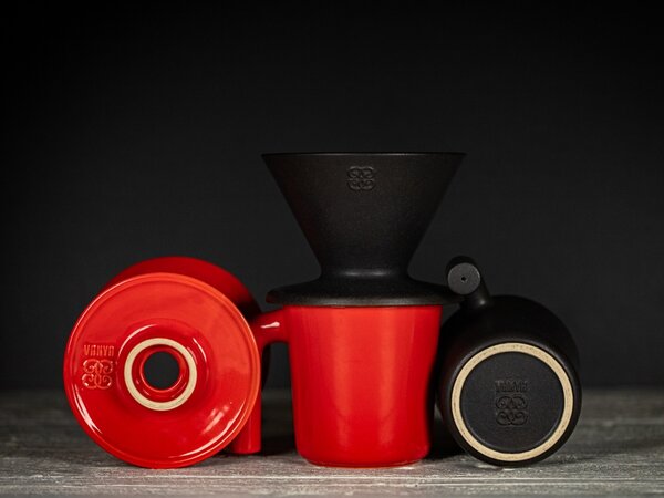 Zvýhodněný balíček - dripper+hrnek Barva dripperu: Ecru, Barva hrnku: Černá matná