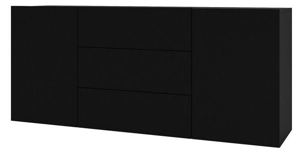 Komoda Avernic Typ Typ 26 (onyx černá + dub wotan)