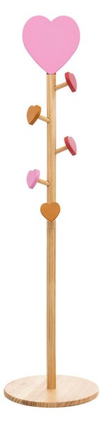 Stojanový věšák pro děti LOVE, háčky srdíčka, 135 cm