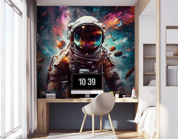 Fototapeta Astronaut ve vesmíru s velkou helmou, Dětské fototapety, Populární fototapety, u95147 - Tapeko.co.cz