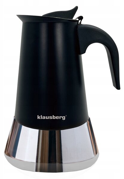Kávovar Klausberg ocelový na indukci espresso plyn 6 šálků