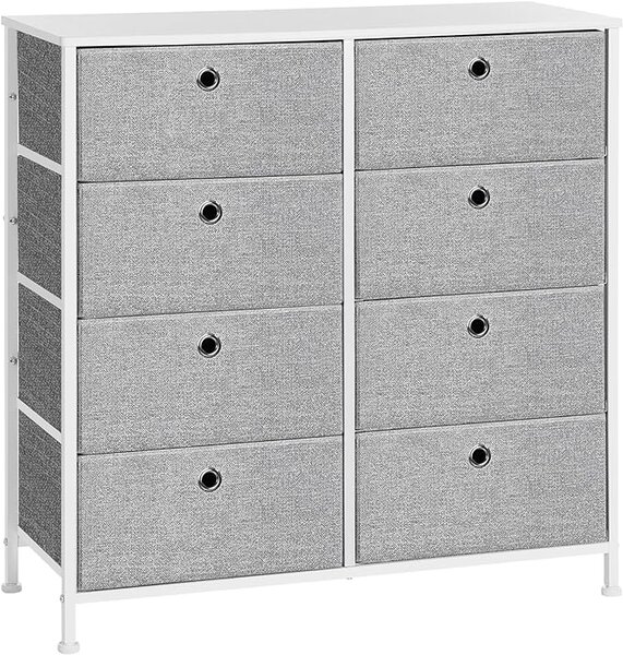 SONGMICS Komoda s 8 látkovými boxy šedá