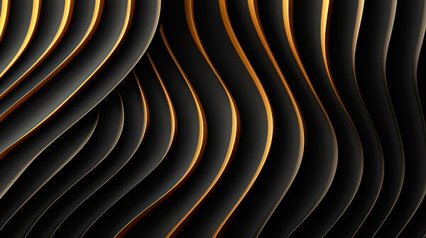 Fototapeta Černé a oranžové vlnovky, 3D fototapety, Populární fototapety, u95243 - Tapeko.co.cz