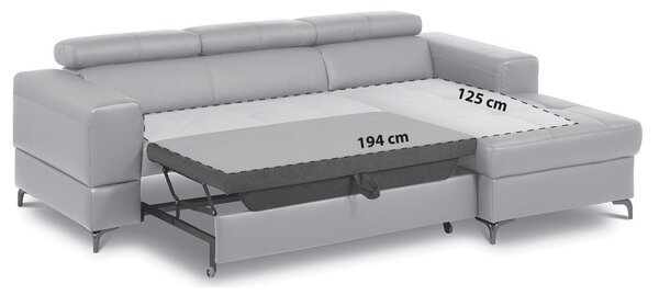 ROHOVÁ SEDAČKA, textil, kůže, šedá Livetastic - Sedací soupravy, Online Only