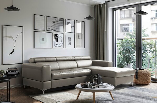 ROHOVÁ SEDAČKA, textil, kůže, jílová barva Livetastic - Sedací soupravy, Online Only