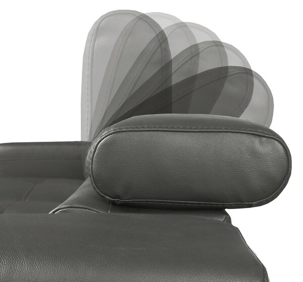 ROHOVÁ SEDAČKA, textil, kůže, antracitová Livetastic - Sedací soupravy, Online Only