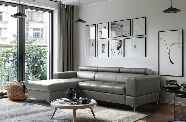 ROHOVÁ SEDAČKA, textil, kůže, antracitová Livetastic - Sedací soupravy, Online Only