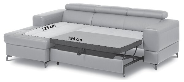 ROHOVÁ SEDAČKA, textil, kůže, šedá Livetastic - Sedací soupravy, Online Only