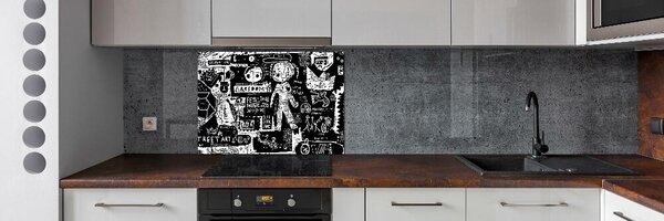 Skleněný panel do kuchynské linky Graffiti pksh-53556779