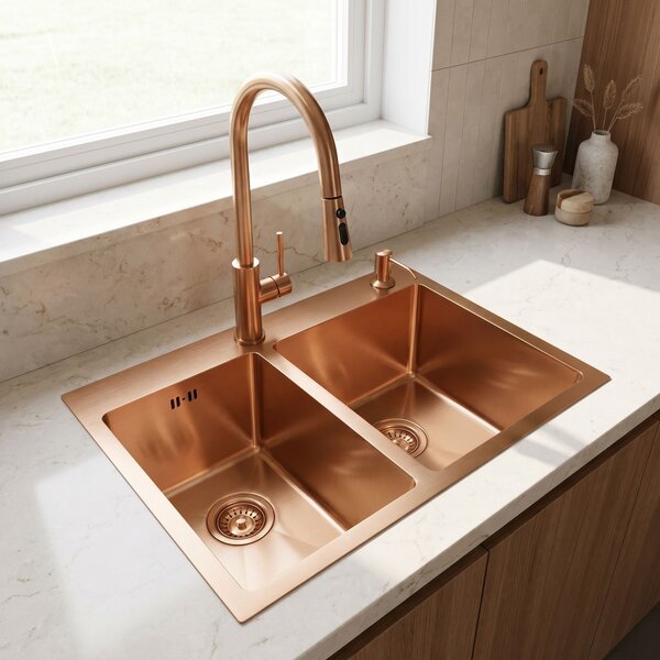 Rea Rea, Ocelové umyvadlo Toby BRUSH COPPER, ZLE-06416