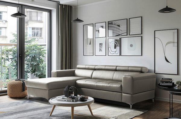 ROHOVÁ SEDAČKA, textil, kůže, jílová barva Livetastic - Sedací soupravy, Online Only