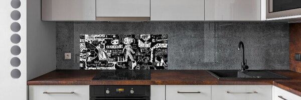 Skleněný panel do kuchynské linky Graffiti pksh-53556779