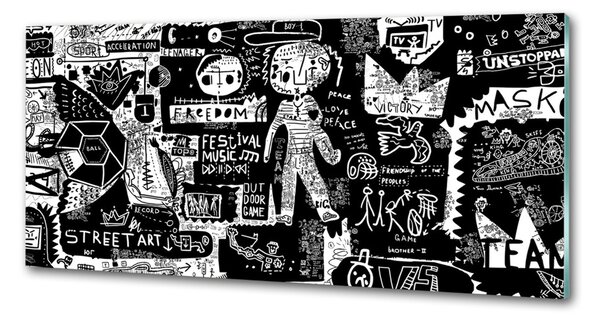 Skleněný panel do kuchynské linky Graffiti pksh-53556779