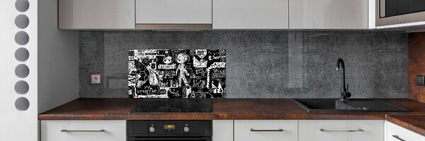 Skleněný panel do kuchynské linky Graffiti pksh-53556779