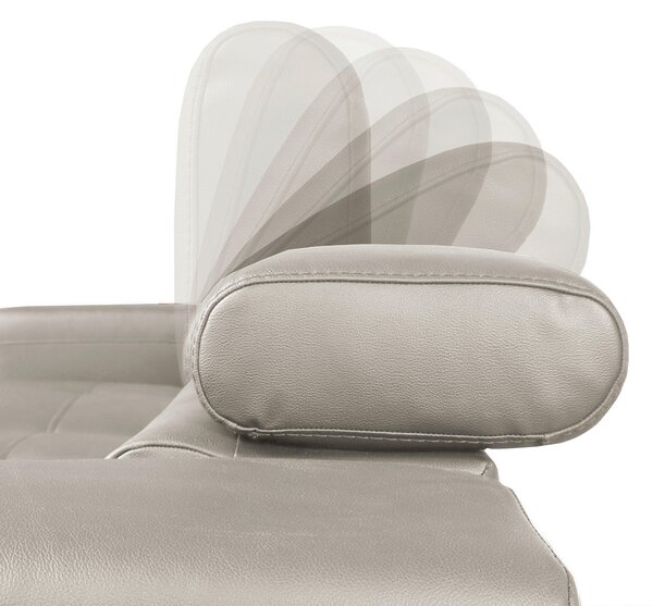 ROHOVÁ SEDAČKA, textil, kůže, platinová Livetastic - Sedací soupravy, Online Only