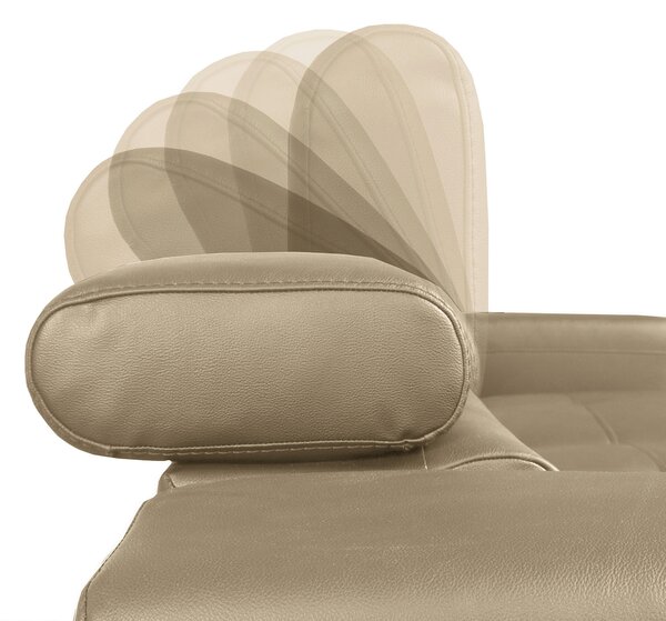 ROHOVÁ SEDAČKA, textil, kůže, světle šedá Livetastic - Sedací soupravy, Online Only