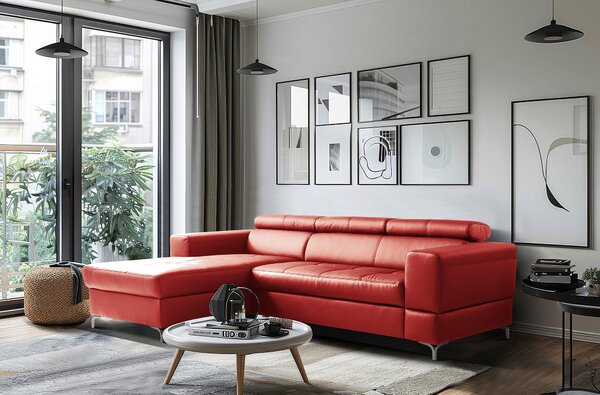 ROHOVÁ SEDAČKA, textil, kůže, červená Livetastic - Sedací soupravy, Online Only
