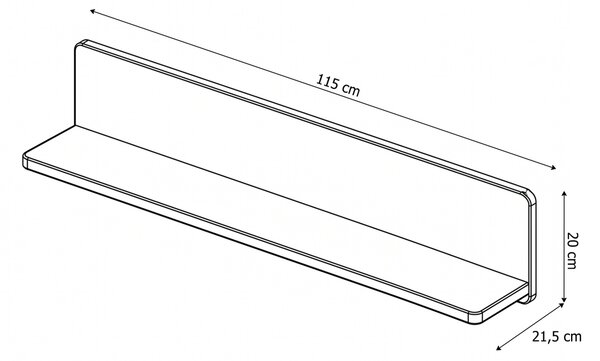 Dubová police 115 cm - Atlanta - dub přírodní