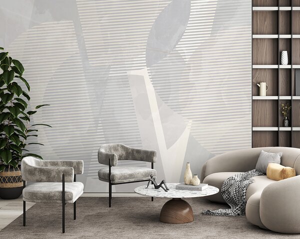 Fototapeta Šedobílé abstraktní umění, Designové fototapety na zeď, Populární fototapety, u95373 - Tapeko.co.cz