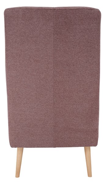 KONDELA Křeslo ušák, starorůžová/buk, SAMY