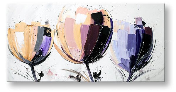 Autorská reprodukce na plátně KVĚTINY - 60x30 cm