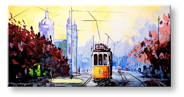 Autorská reprodukce na plátně MĚSTO - 60x30 cm