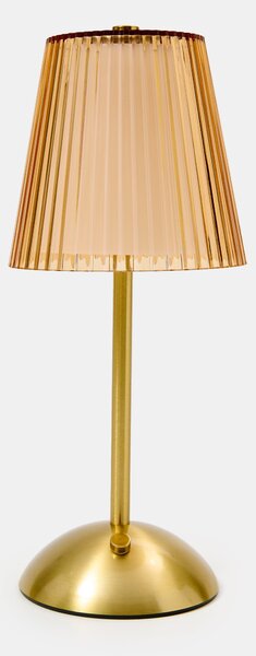 Sinsay - LED stolní lampa s žebrovaným stínidlem a zlatými prvky - hnědá
