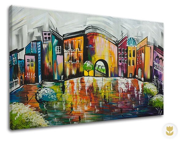 Autorská reprodukce na plátně MĚSTO - 60x50 cm