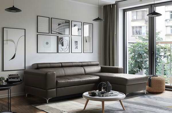 ROHOVÁ SEDAČKA, textil, kůže, tmavě hnědá Livetastic - Sedací soupravy, Online Only