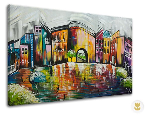 Autorská reprodukce na plátně MĚSTO - 60x50 cm