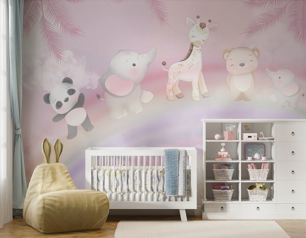 Fototapeta Skupina zvířat na duze, Dětské fototapety, Populární fototapety, u95382 - Tapeko.co.cz