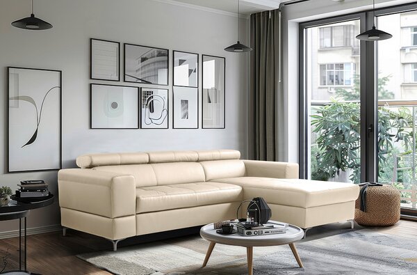 ROHOVÁ SEDAČKA, textil, kůže, šedá Livetastic - Sedací soupravy, Online Only