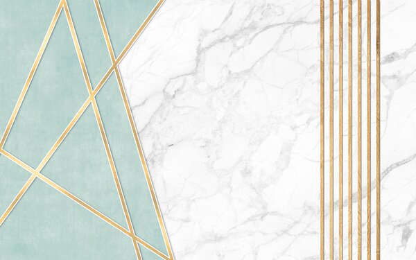 Fototapeta Elegantní mátový a mramorový design, Geometrické 3D fototapety, Populární fototapety, u95385 - Tapeko.co.cz
