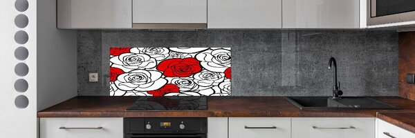 Skleněný panel do kuchyně Růže pksh-54438364