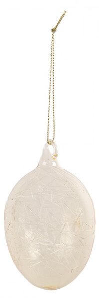 Skleněná velikonoční závěsná ozdoba žluté vajíčko Stille I – 6x10 cm