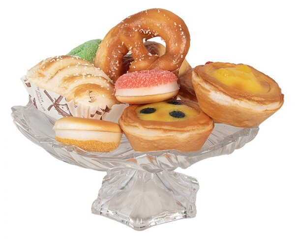 Dekorace plastový donut s červenou polevou – 6x2 cm