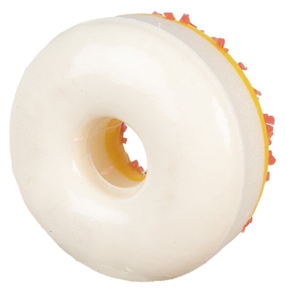 Dekorace plastový donut se žlutou polevou – 8x3 cm