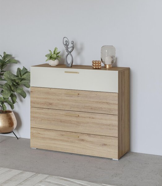 Komoda Verdeene (divoký dub + béžová). Akce -15%