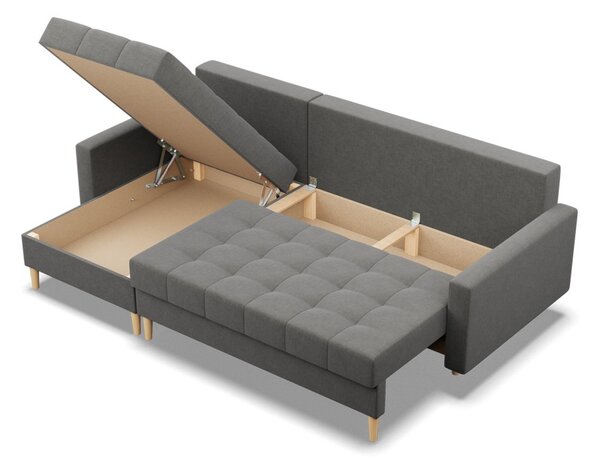 Rozkládací rohová sedací souprava OSLO model 2 Šedá