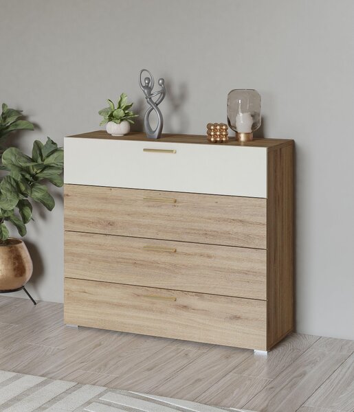 Komoda Verdeene (divoký dub + béžová). Akce -15%
