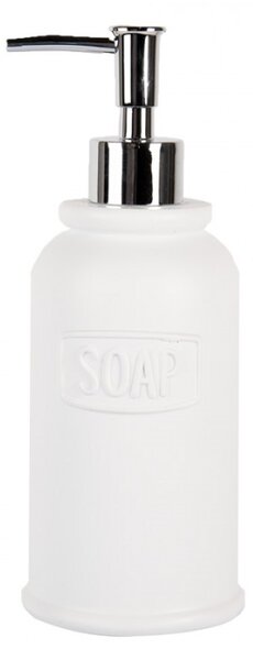 Bílý zásobník na mýdlo s reliéfem Soap – 350 ml