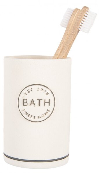 Bílý držák na zubní kartáčky Bath Sweet Home – 8x13 cm