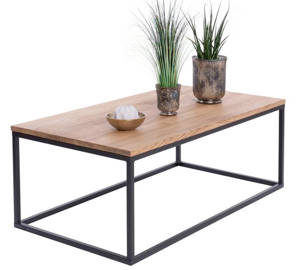 KONFERENČNÍ STOLEK, černá, barvy dubu, dřevo, kov, 110/60/40 cm - Online Only svítidla, Online Only