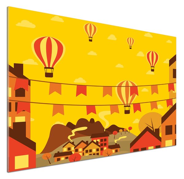 Panel do kuchyně Balony nad městem pksh-54646411