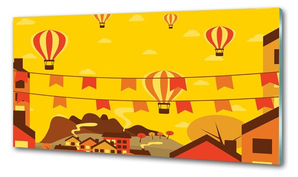 Panel do kuchyně Balony nad městem pksh-54646411