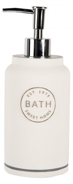 Bílý zásobník na mýdlo s pumpičkou Bath Sweet Home – 475 ml