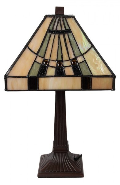 Stolní lampa Tiffany ve stylu art deco Elrieke – 23x23x38 cm