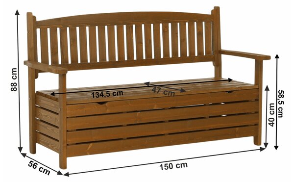 KONDELA Zahradní lavička, hnědá, 150cm, AMULA